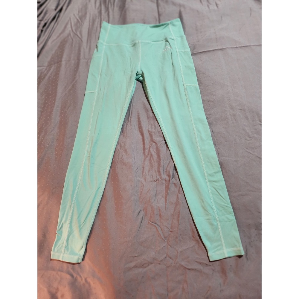 Ghostfit Womens Mint Green High Waisted Leggings S Side Pockets Athletic Yoga